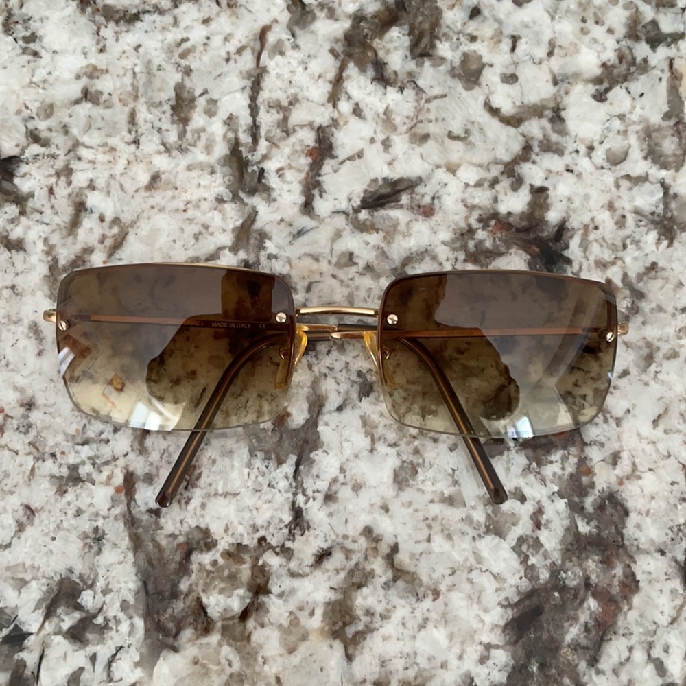 Gucci Brown Gradient Rimless Sunglasses